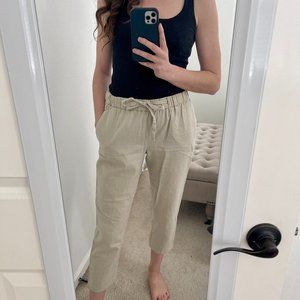 Banana Republic Hayden Tan Linen Pants Size Small